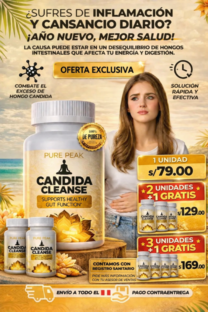 CANDIDA CLEANSE - [Pure Peak] Soporte Intestinal y de Colon 🦠🛡️